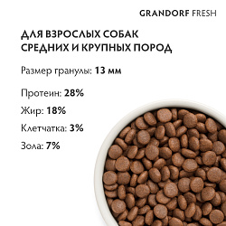 GRANDORF Fresh Adult MEDIUM & MAXI Salmon & Sweet Potato (Свежее филе лосося с бататом для собак средних и крупных пород) 10 кг